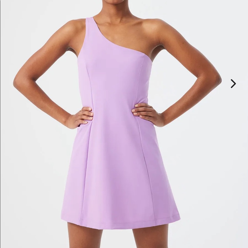 Outdoor voices one shoulder dress with liner